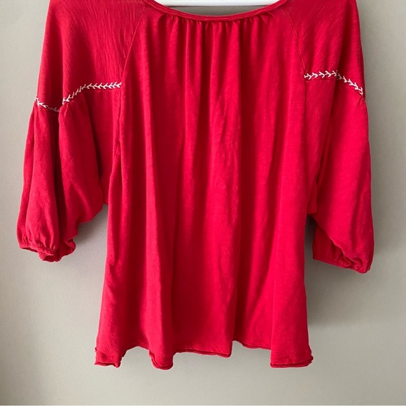 Free People Santa Fe Boho Top Red Sz Medium - Picture 9 of 11